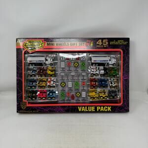 Vintage 1995 Road Champs Mini Wheels Gift Set 45 Piece Diecast Metal Value Pack
